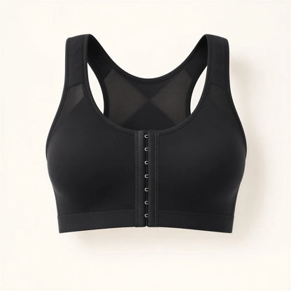 The wireless bra in black, front view