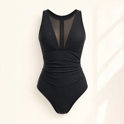 The Smooth One-Piece in black, front view